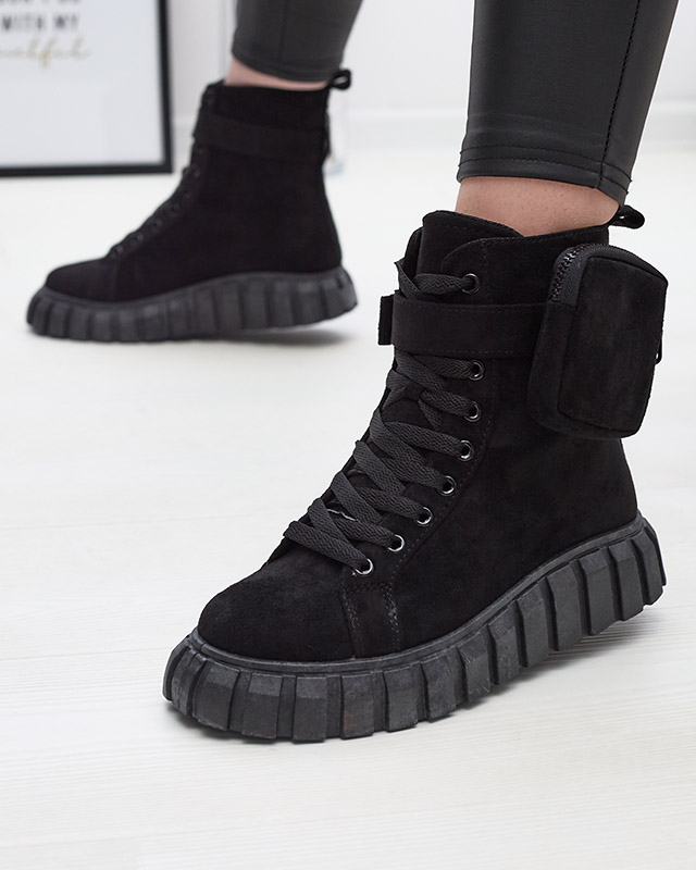 Cizme de damă cu săculeț, de culoare neagră Sauups- Footwear