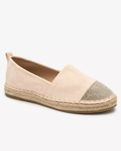 Royalfashion Espadrile de damă bej cu zirconii Iterica