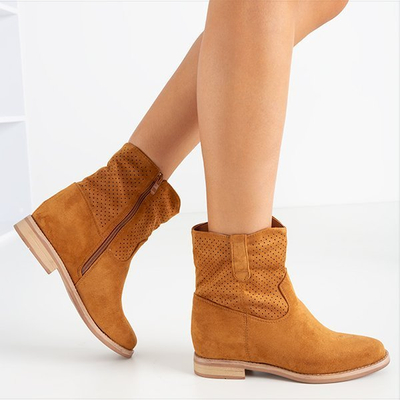 Cizme de cowboy maro pe o pană acoperită Taize - Încălțăminte