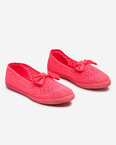 Adidași pentru fete cu fundă roz neon Osmo - Încălțăminte