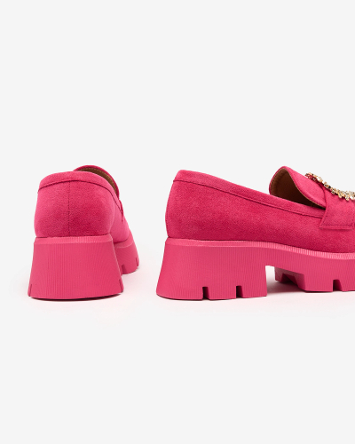 Royalfashion Mocasini de damă din piele ecologică de căprioară Fuchsia Likoki