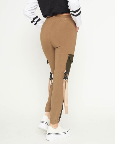 Pantaloni cargo de damă kaki - Îmbrăcăminte