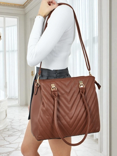 Geantă de damă shopper din piele ecologică cu imprimeu Corvella