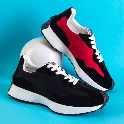 OUTLET Încălțăminte sport pentru bărbați Willy, negru și roșu - Încălțăminte