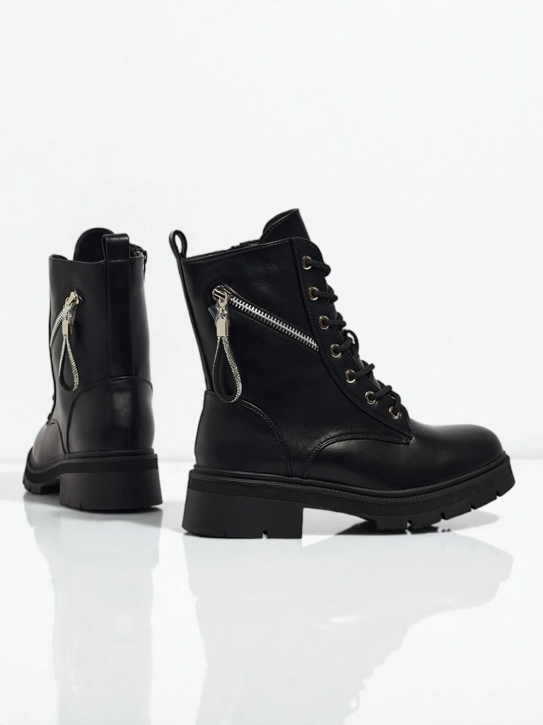 Botine Dama Venus Negre Piele Elegante de Toamnă