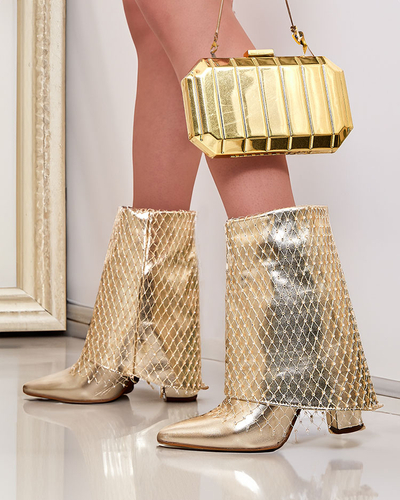 Royalfashion Cizme de damă cu plasă ornamentată Siamondes