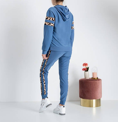 Trening pentru femei cu imprimeu leopard albastru - îmbrăcăminte