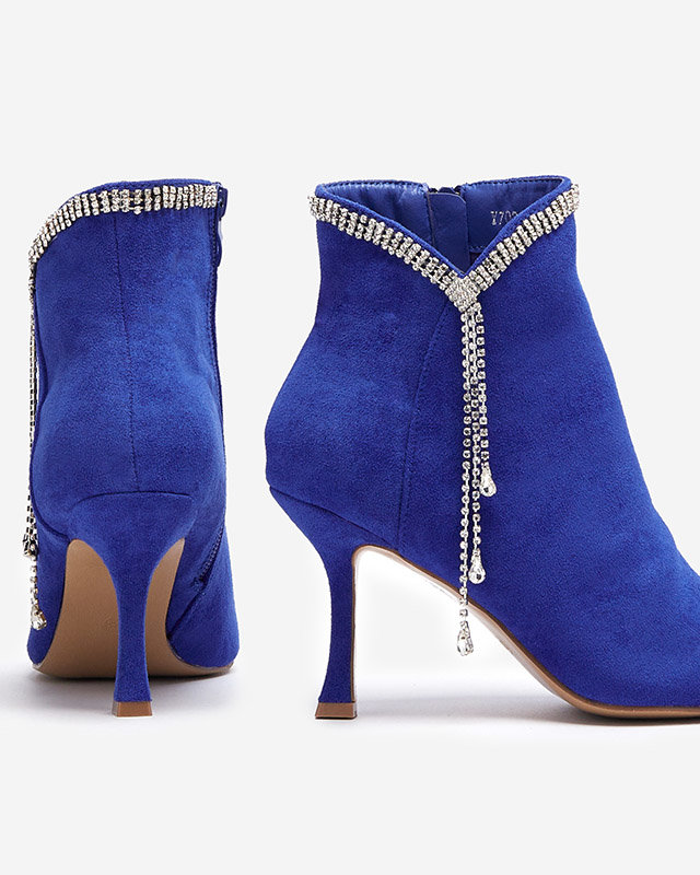 OUTLET Cizme stiletto cobalt cu zirconii Mehilla- Footwear