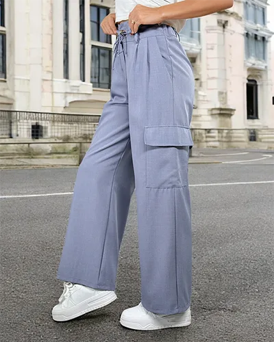 Royalfashion Pantaloni largi de damă cu buzunare