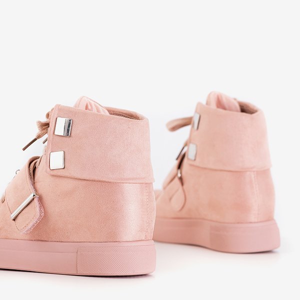 Adidași de damă roz, pe toc interior, cu toc Primidi-Shoes