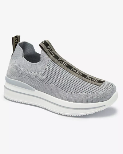Pantofi sport slip-on de damă cu litere de culoare gri Cerppa- Footwear