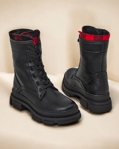 Cizmele de glezna pentru femei din piele ecologica Royalfashion workery Fezze