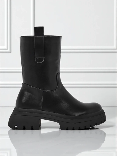 Wyższe botki damskie ze skóry ekologicznej Scarlet Mist