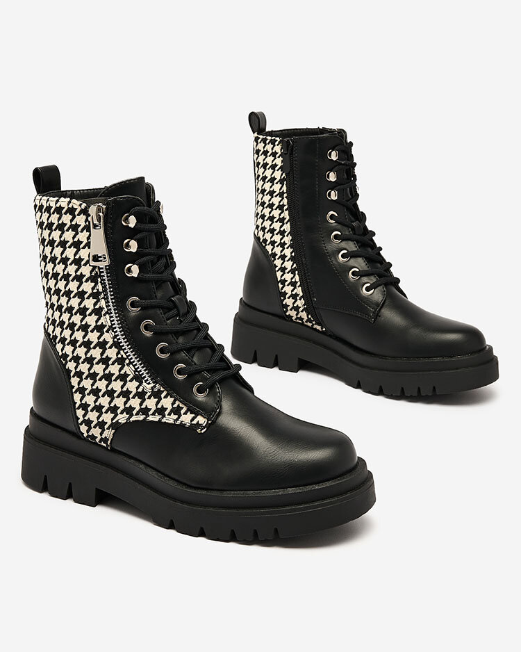 Royalfashion Cizme negre de damă cu inserție de pepite Zatafel