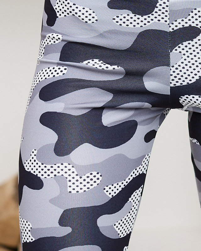 Jambiere de ciclism dama gri deschis cu imprimeu - Imbracaminte