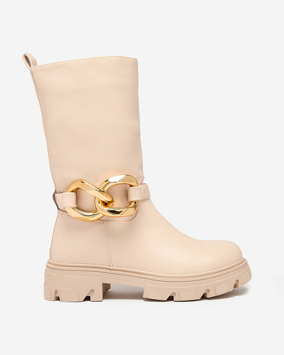 Botine de damă cu izolație Mekira camel - Încălțăminte