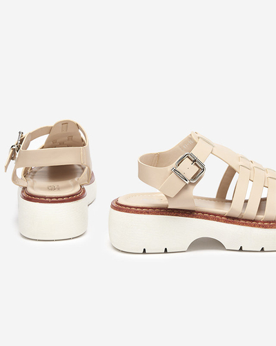 OUTLET Sandale de dama bej pe talpa masiva Leteris - Incaltaminte