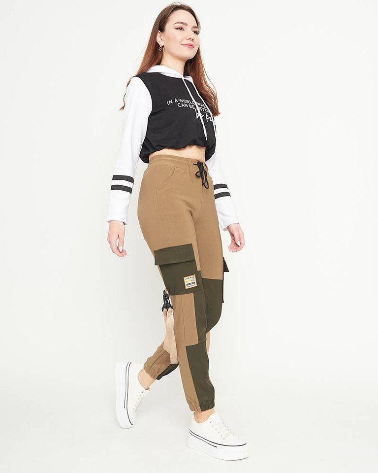 Pantaloni cargo de damă kaki - Îmbrăcăminte