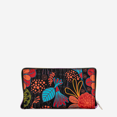 Geantă shopper pliabilă neagră cu model colorat - Accesorii