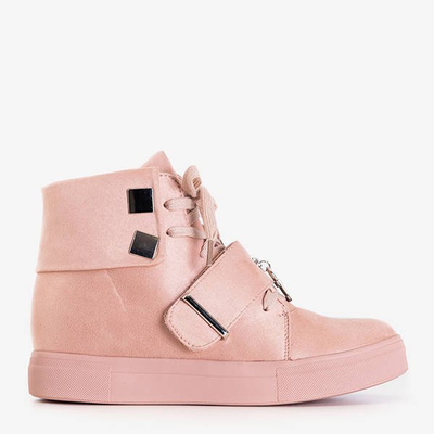 Adidași de damă roz, pe toc interior, cu toc Primidi-Shoes