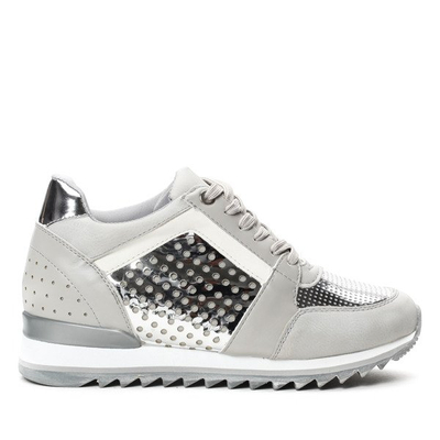 Srebrne metaliczne buty sportowe Susan- Obuwie