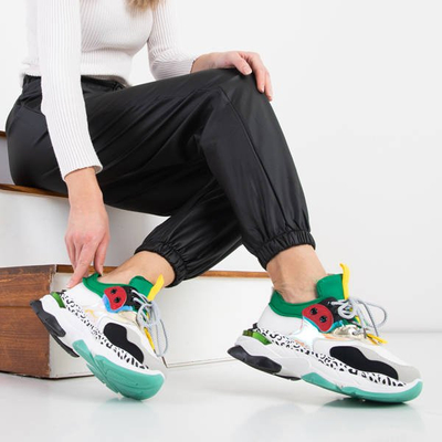 Ghete dama albe cu inserții colorate Grandi - Încălțăminte