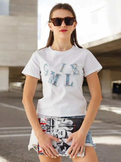 Bluză din bumbac pentru femei Royalfashion cu inscripția