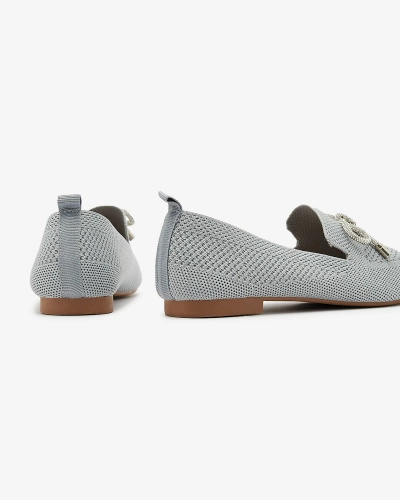 Balerini din material textil pentru femei gri Faqsa- Footwear