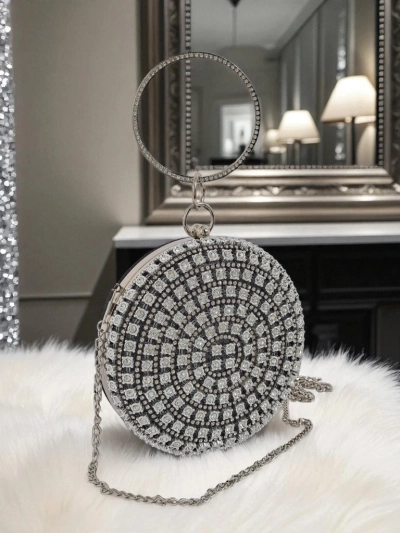 Royalfashion Kopertowa torebka damska z cyrkoniami Elira Noir