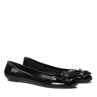 Czarne balerinki z kokardką Sandra- Obuwie