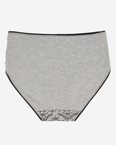 Slip dama cu imprimeu de culoare gri. PLUS SIZE- Lenjerie intimă