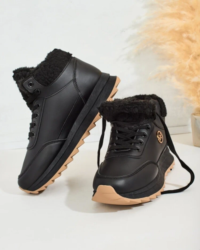 Royalfashion Adidași încălțați cu blană naturală Frozit pentru femei