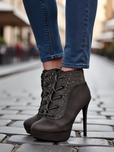 Botine pentru femei Royalfashion cu strasuri Efelolo