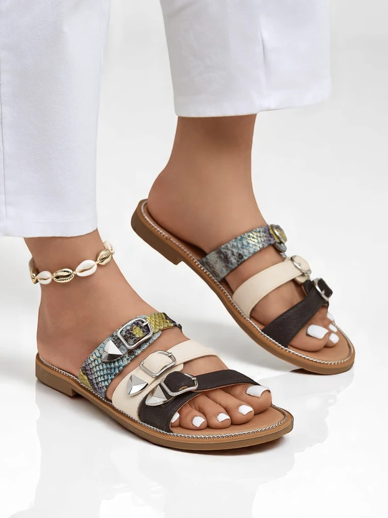 Royalfashion Dames platsool Snake Chic-pantoffels