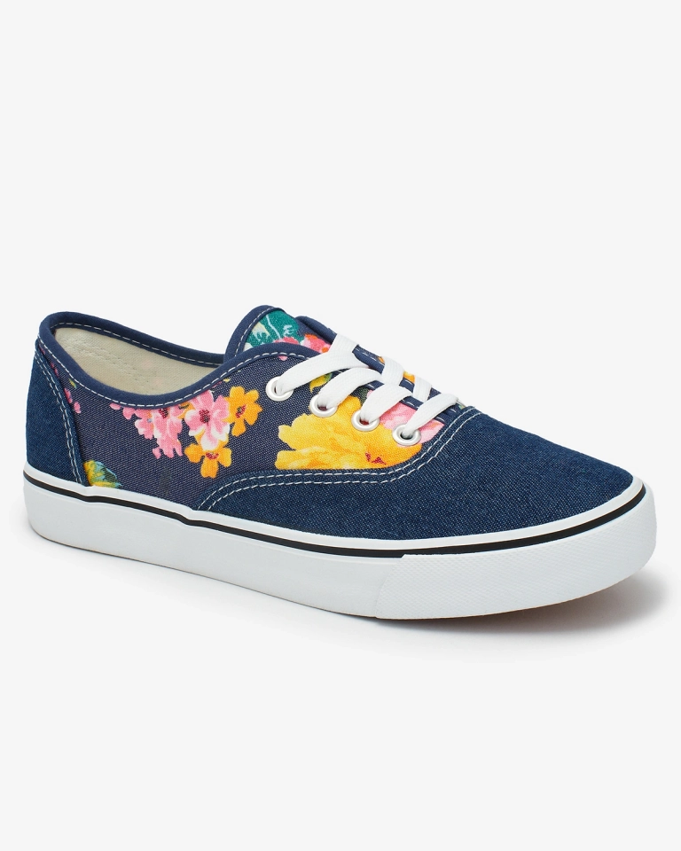 Royalfashion Blue Women's Blossom Beat Floral Sneakers