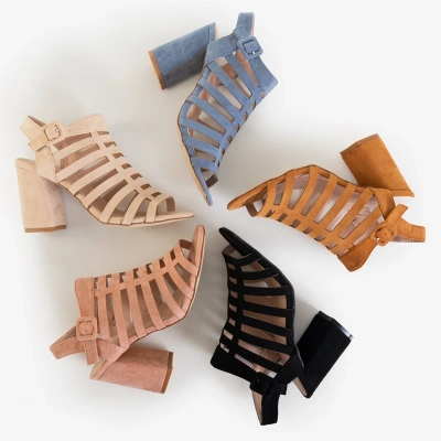 OUTLET Sandale bej cu dungi pentru femei pe post Sima - Încălțăminte