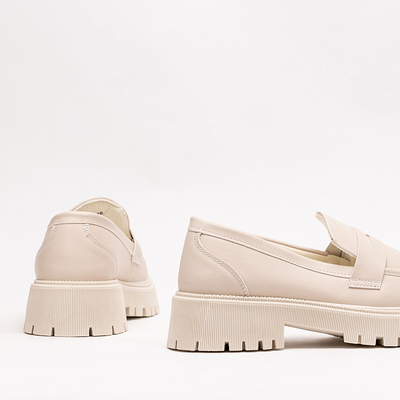 Pantofi Givosi netezi de dama crem - Incaltaminte