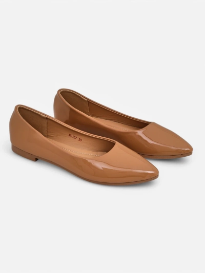 Royalfashion Pantofi ballet din piele ecologică lacuită pentru femei Aramiese