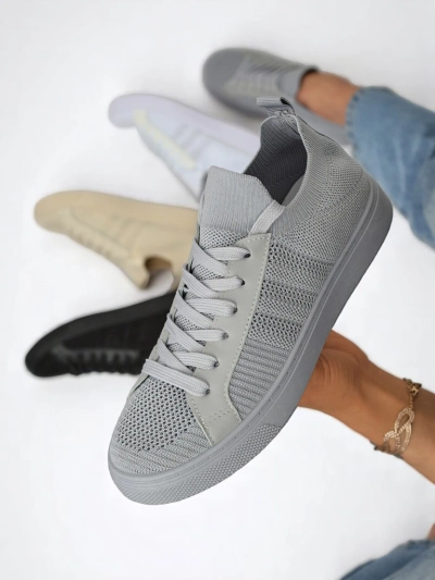 Adidași Gri Androsia – Pantofi sport stilați, plați, pentru vară și primăvară