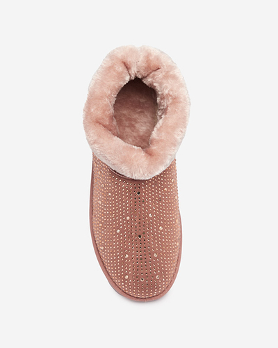 Cizme de zăpadă damă roz închis cu zirconiu cubic Rudis - Încălțăminte