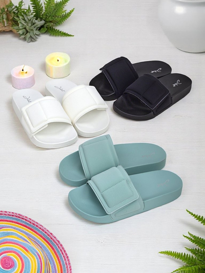 Royalfashion Damskie klapki na płaskiej podeszwie FlexiWalk