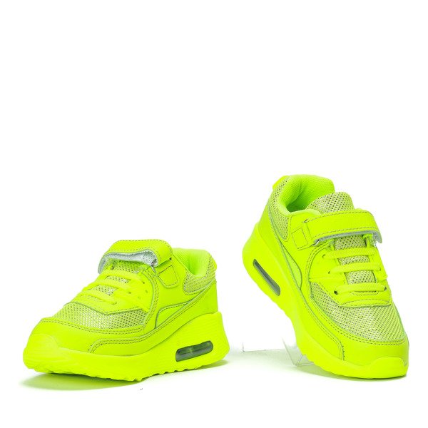 Neonowe żółte dziecięce buty sportowe Sally - Obuwie