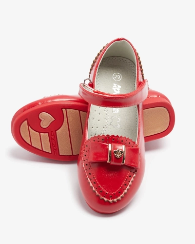 Pantofi roșii pentru fete cu fundiță Proya- Footwear
