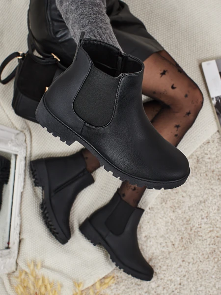 Botine de damă tip Chelsea, din piele ecologică, Belmo