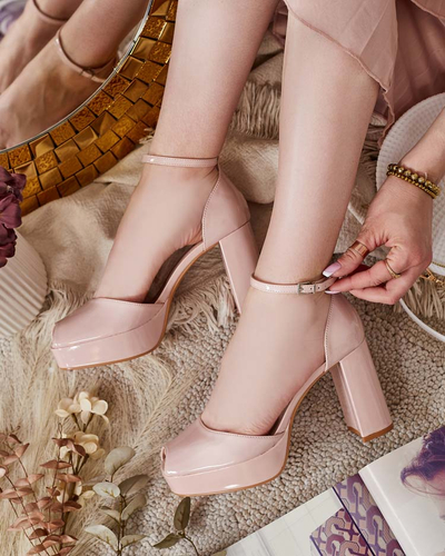 Royalfashion Sandale cu tijă lăcuită Lefeyoa pentru femei