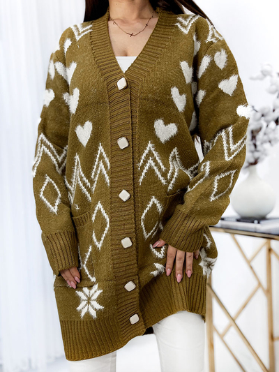 Royalfashion Pulover de damă cu model de muștar
