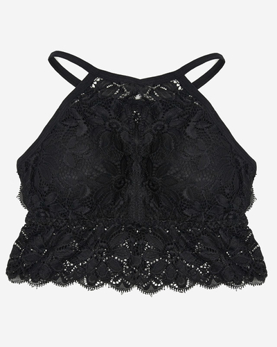 Sutien bralette din dantelă neagră pentru femei - Lenjerie intimă