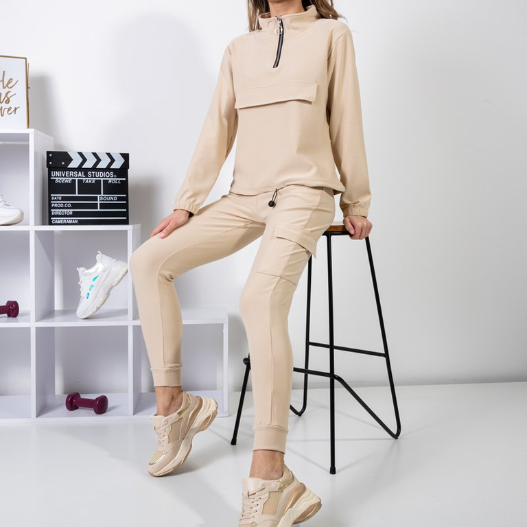 Set sport de femei bej - Îmbrăcăminte