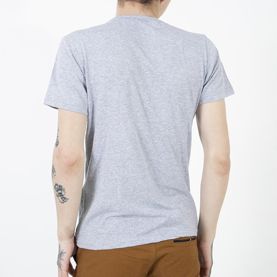 Tricou bărbătesc gri din bumbac cu imprimeu - Îmbrăcăminte
