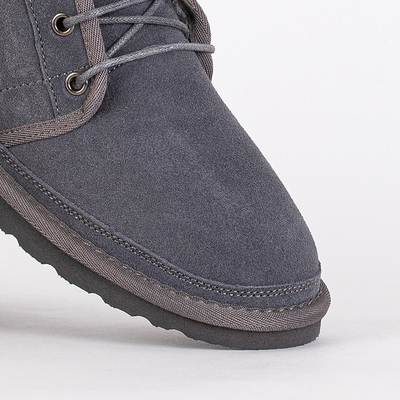 Ghete Dama Luna Gri Porumbel Piele Confortabile de Iarna